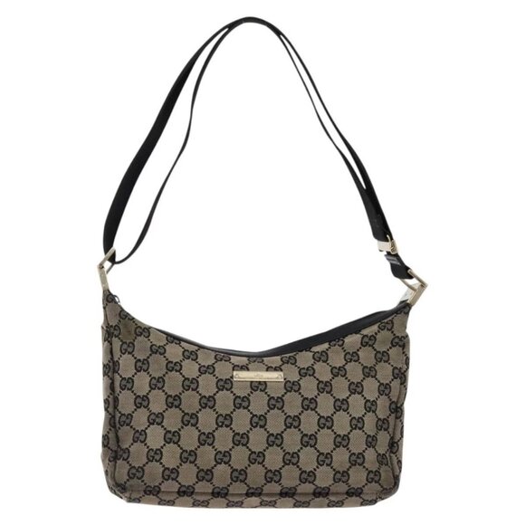 GUCCI GG Canvas Shoulder Bag Navy Gold 019 - Picture 2 of 16